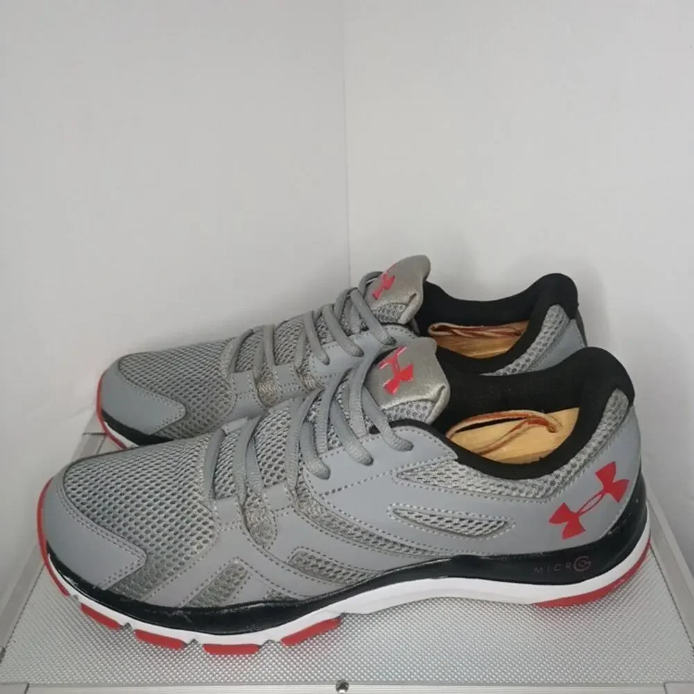 Under Armour Strive 6 Mens 11 Grey Red 1274408 Training Athletic Gym Sneakers